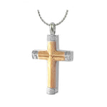 Men's Two Toned Cross Ash Urn - Love Charms™ Option