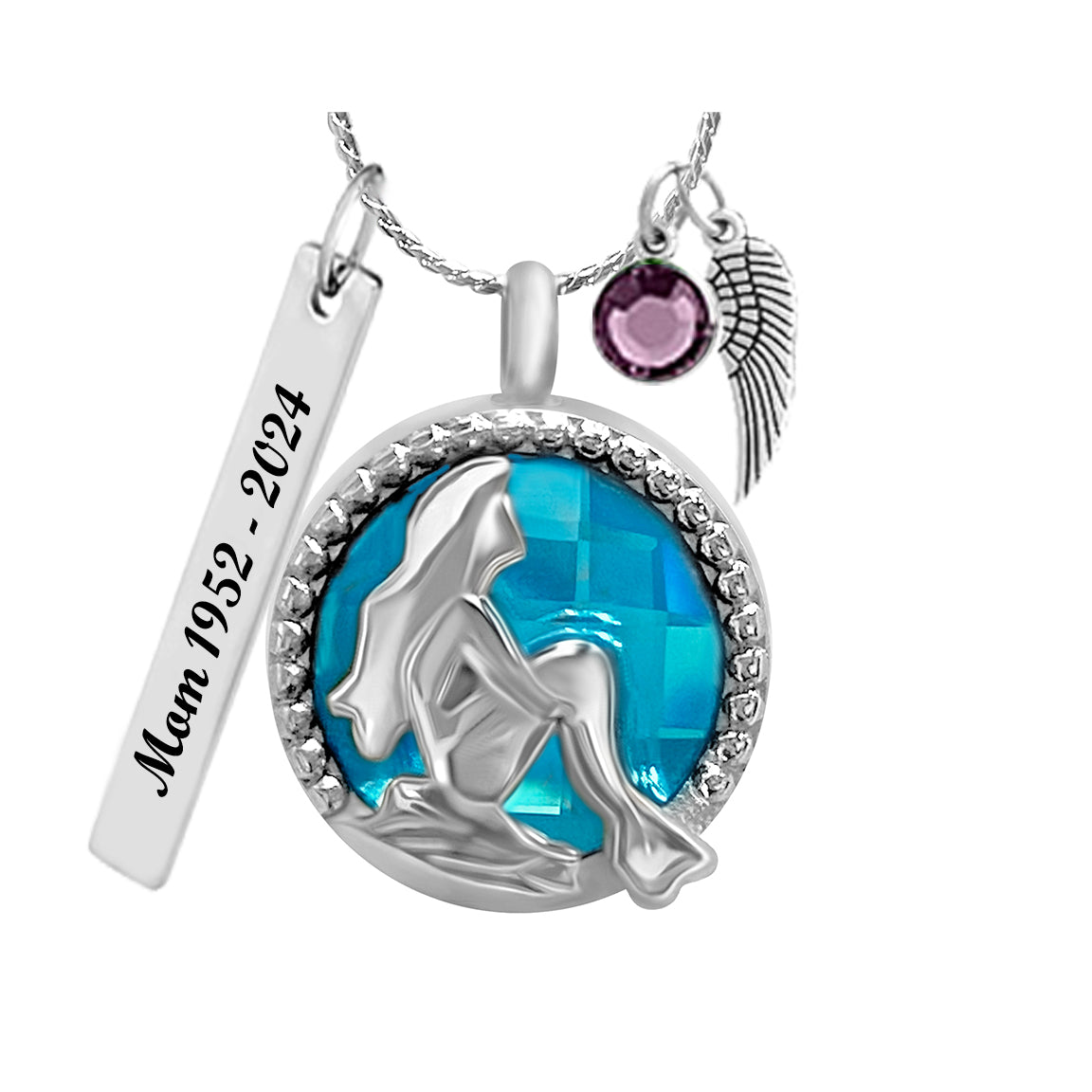 Mermaid Cremation Jewelry Urn - Love Charms® Option