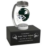 Football Adult or Medium Cremation Urn & Michigan State Spartans Hover Helmet Décor - Free Engraving