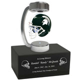 Football Adult or Medium Cremation Urn & Michigan State Spartans Hover Helmet Décor - Free Engraving