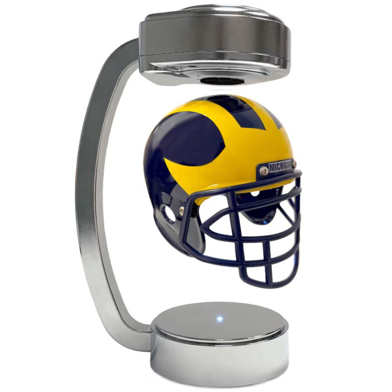 Football Adult or Medium Cremation Urn & University of Michigan Wolverines Hover Helmet Décor - Free Engraving