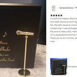 Microphone & Stand Wood Adult Cremation Urn - Photo Option