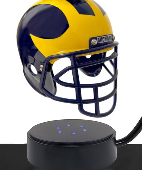 Football Adult or Medium Cremation Urn & University of Michigan Wolverines Hover Helmet Décor - Free Engraving