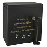 Microphone & Stand Wood Adult Cremation Urn - Photo Option