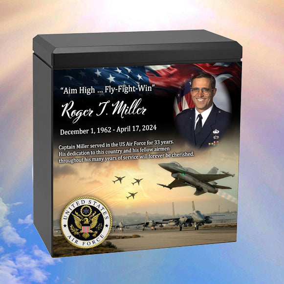 US Air Force Remembrance Cremation Adult Photo Urn