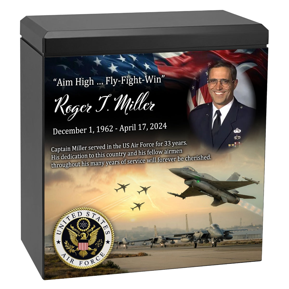 US Air Force Remembrance Cremation Adult Photo Urn