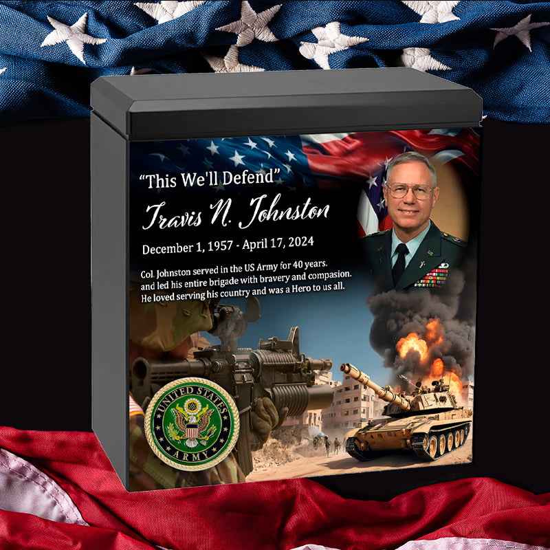 US Army Remembrance Cremation Adult Photo Urn