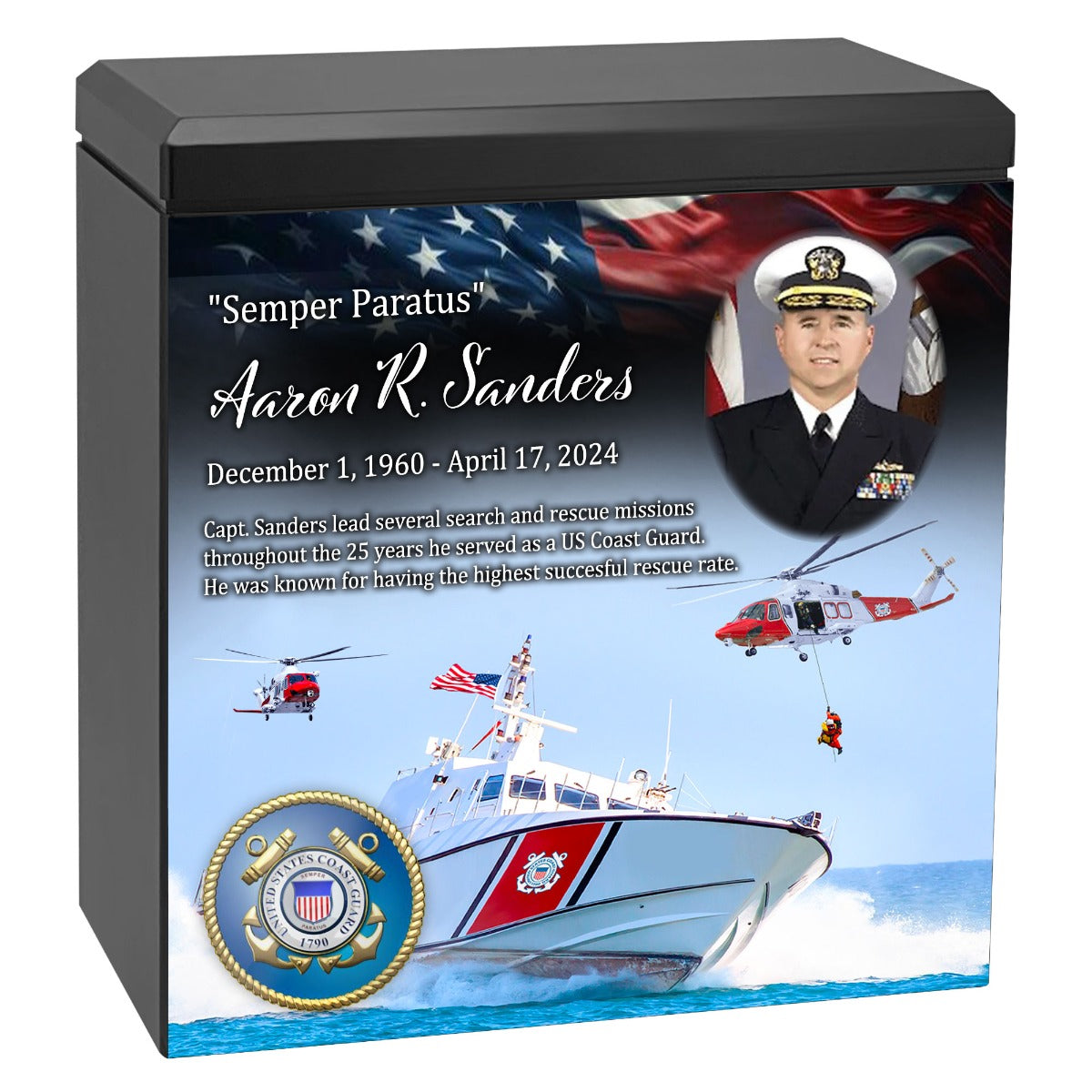US Coast Guard Remembrance Cremation Adult Photo Urn