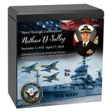 US Navy Remembrance Cremation Adult Photo Urn