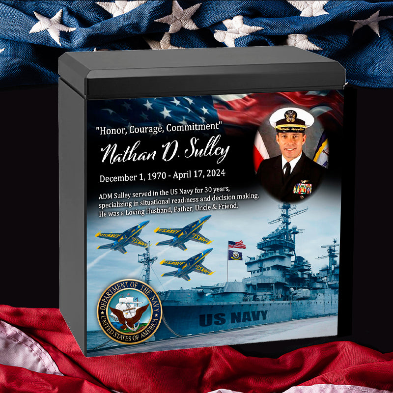 US Navy Remembrance Cremation Adult Photo Urn