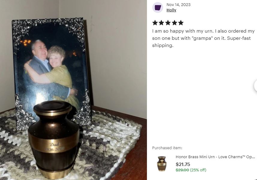 Master Brass Keepsake Urn - Love Charms Option