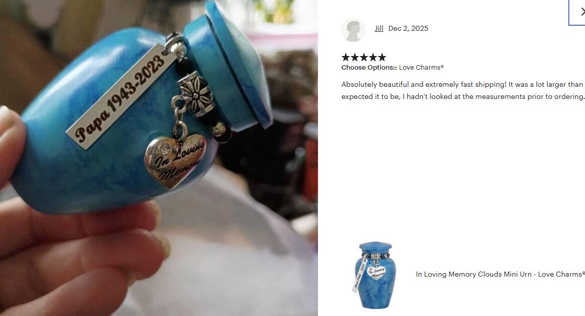In Loving Memory Clouds Mini Urn - Love Charms® Option