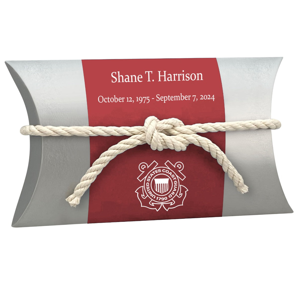 US Coast Guard Military - Water Burial At Sea Peaceful Pillow® Urn
