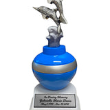 Jumping Dolphins Pewter Small Urn