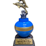 Jumping Dolphins Brass Small Urn