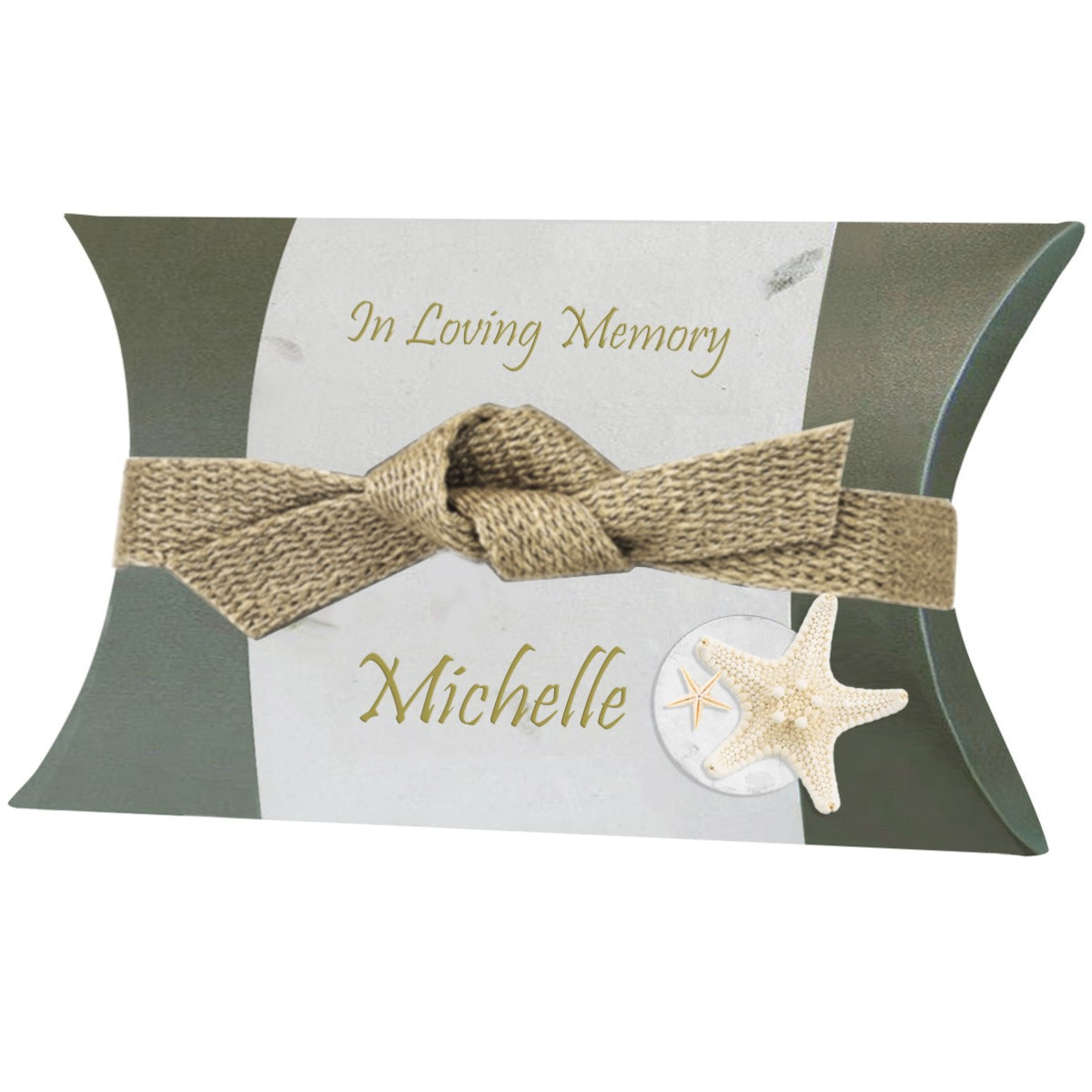 Sea Shell Starfish Fern Peaceful Pillow® Water Burial Cremation Urn - Biodegradable Water Burial At Sea Urn