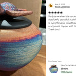 Sea Turtle Raku Keepsake Cremation Urn - Personalization Option