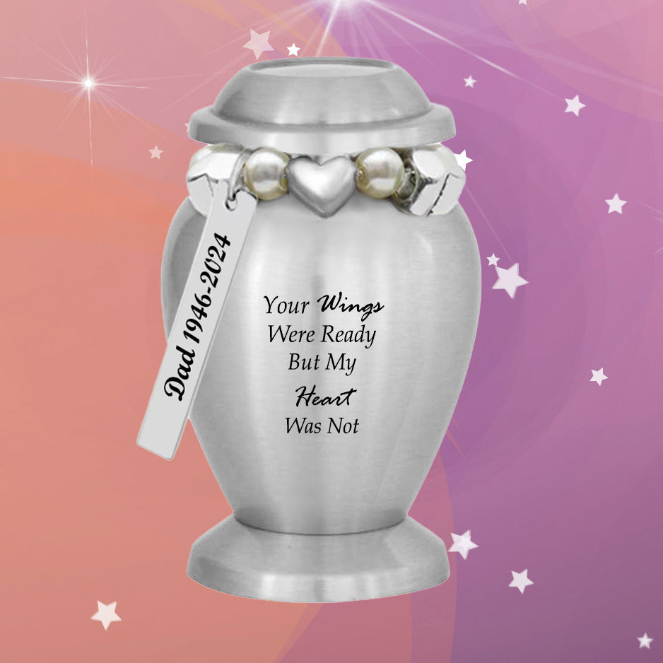 Your Wings Were Ready Pewter Mini Urn - Love Charms® Option