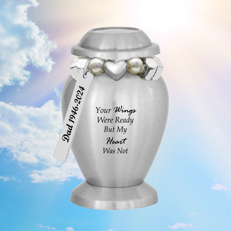 Your Wings Were Ready Pewter Mini Urn - Love Charms® Option