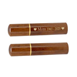 Wooden Tube Keepsake Urn - Choose Dark or Light Wood - Add Hearts