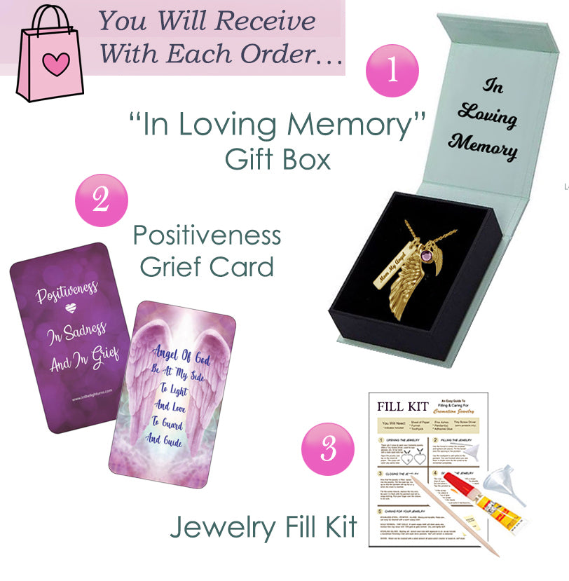 Always Aqua Crystal Heart Gold Ash Jewelry Urn - Love Charms® Option 