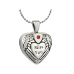 Miss You Red Crystal Jewelry Urn - Love Charms Option