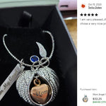 Mom Angel Wings Of Protection Necklace Urn - Love Charms™ Option