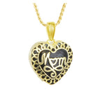 Mom Gold Heart Ash Pendant Cremation Urn - Love Charms