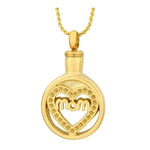 Mom Gold Heart Ash Pendant Urn
