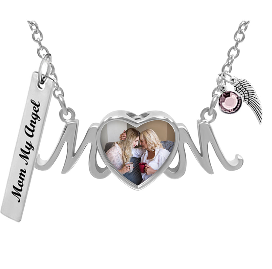 Mom Heart Photo Jewelry Urn Pendant - Love Charms® Option