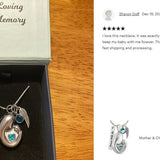 Mother & Child Blue Crystal Ashes Urn - Love Charms™ Option