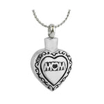 Mom Pillow Heart Ash Pendant Urn - Love Charms Option