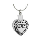 Mom Pillow Heart Ash Pendant Urn - Love Charms Option