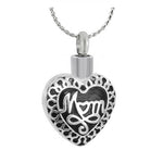 Mom Heart Cremation Jewelry Urn - Love Charms® Option