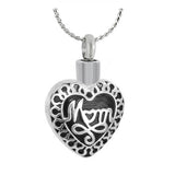 Mom Heart Cremation Jewelry Urn - Love Charms® Option