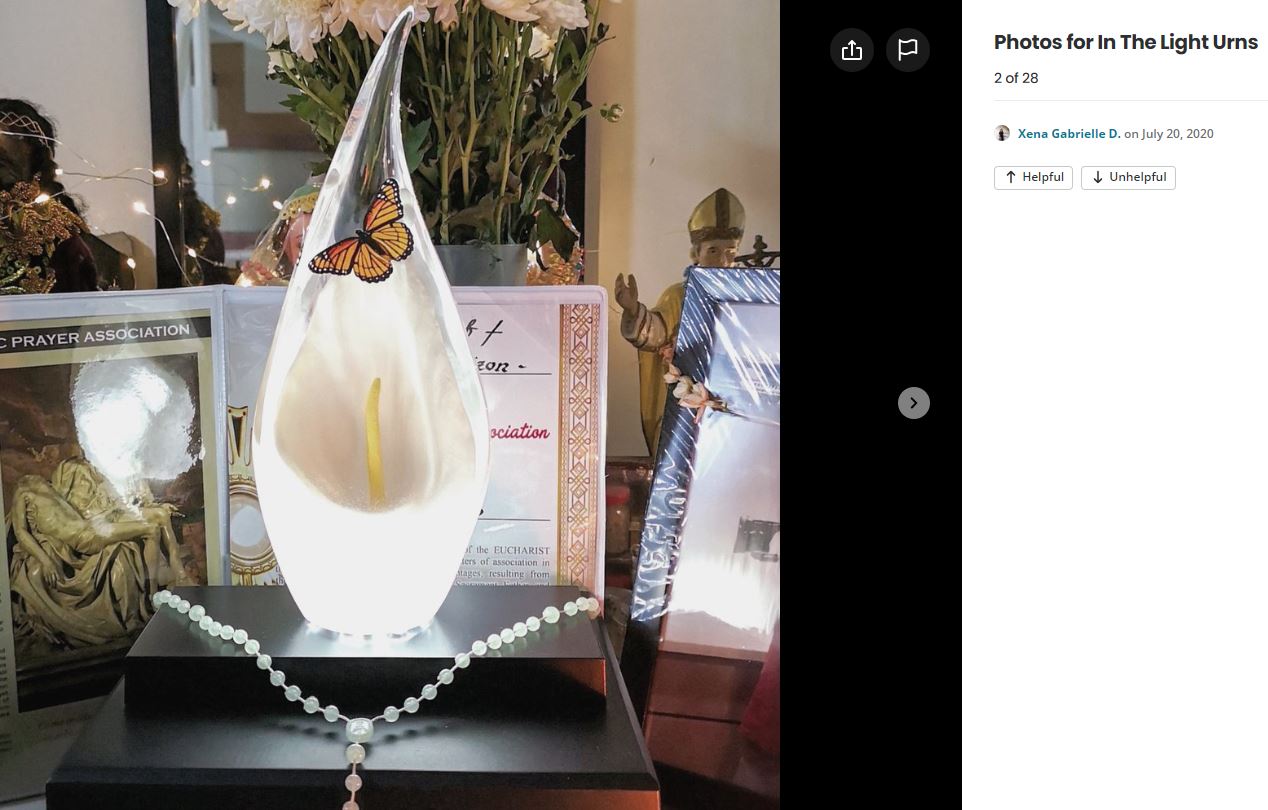 Monarch Butterfly & Calla Lily Cremation Art Urn - Unique Butterfly Memorial