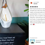 Monarch Butterfly & Calla Lily Cremation Art Urn - Unique Butterfly Memorial