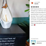 Monarch Butterfly & Calla Lily Cremation Art Urn - Unique Butterfly Memorial