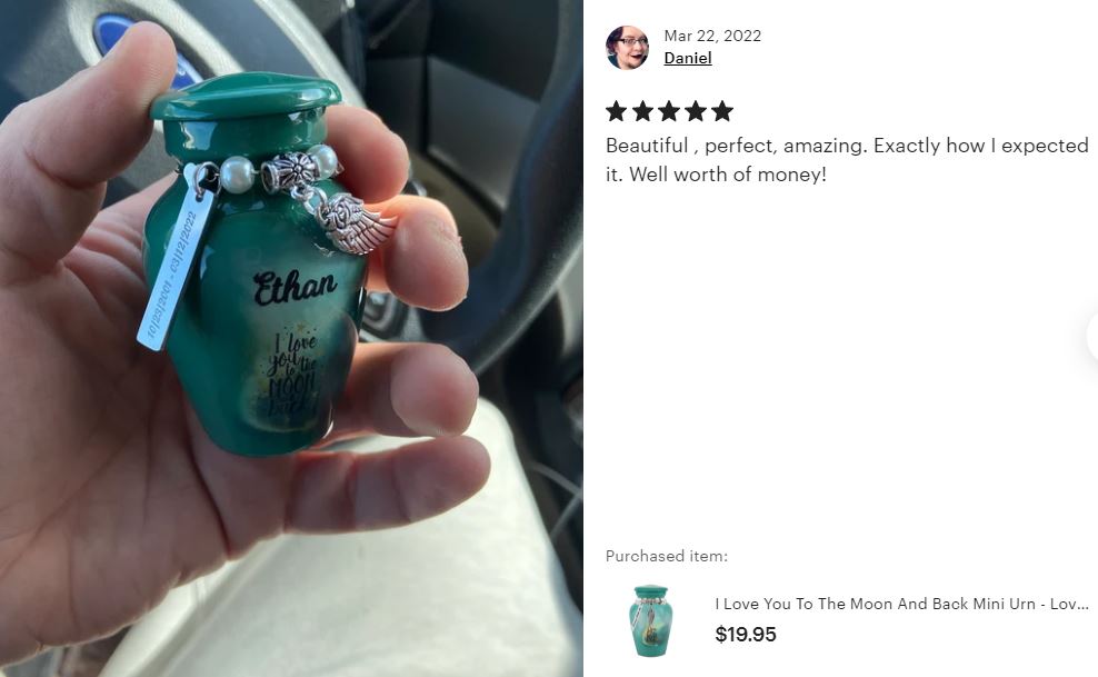 I Love You To The Moon And Back Mini Urn - Love Charms® Option