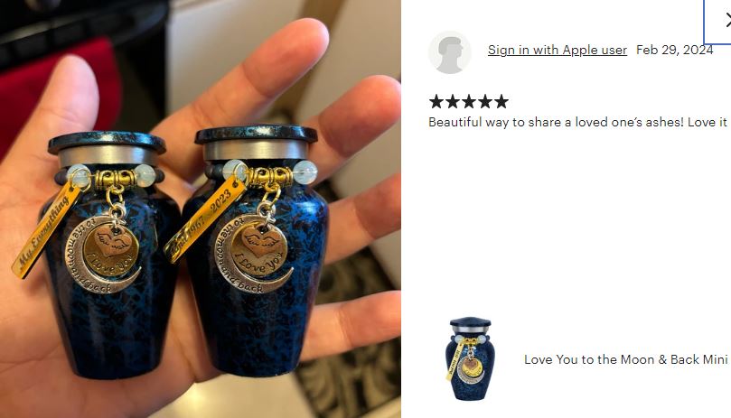 Love You to the Moon & Back Mini Urn - Love Charms™ Option