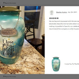 I Love You To The Moon And Back Medium or Adult Cremation Urn - Tribute Wreath™ - Pro Personalization - Burial Vault Option