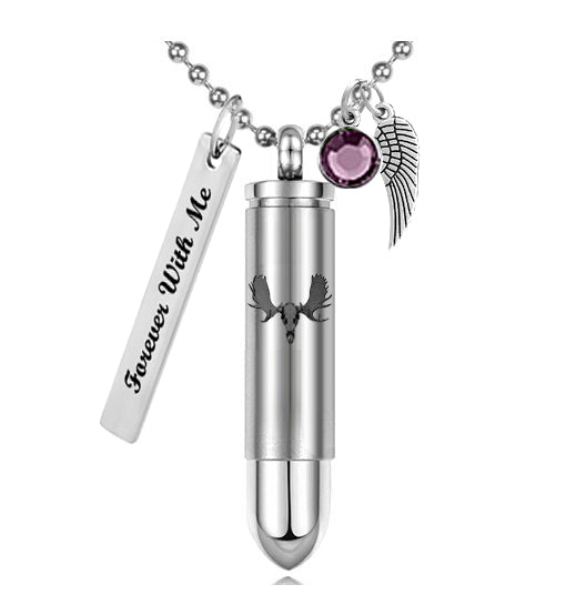 Moose Skull Bullet Pendant Urn - Love Charms™ Option 