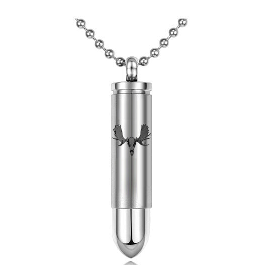 Moose Skull Bullet Pendant Urn - Love Charms™ Option 