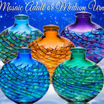 Inspiring Aqua Ocean Mosaic Glass Adult (SOLD OUT) or Medium Urn - Personalization Option - Made in USA