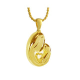 Mother & Child Gold Heart Pendant Urn - Love Charms Option