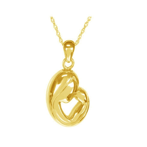 Mother & Child Gold Cremation Pendant Urn