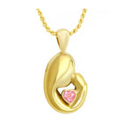 Mother and Child 14kt Gold Pink Crystal Cremation Jewelry Urn - SHIPS NOW