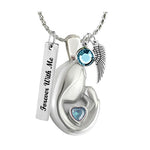 Mother & Child Blue Crystal Ashes Urn - Love Charms™ Option
