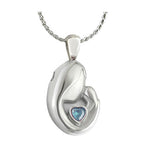 Mother & Child Blue Crystal Ashes Urn - Love Charms™ Option