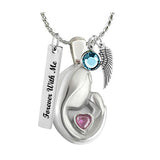 Mother & Child Pink Crystal Ashes Urn - Love Charms™ Option